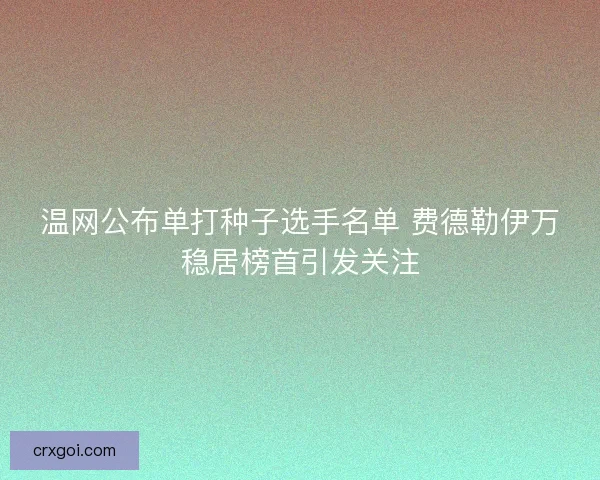温网公布单打种子选手名单 费德勒伊万稳居榜首引发关注 温网公布单打种子选手名单 费德勒伊万稳居榜首引发关注